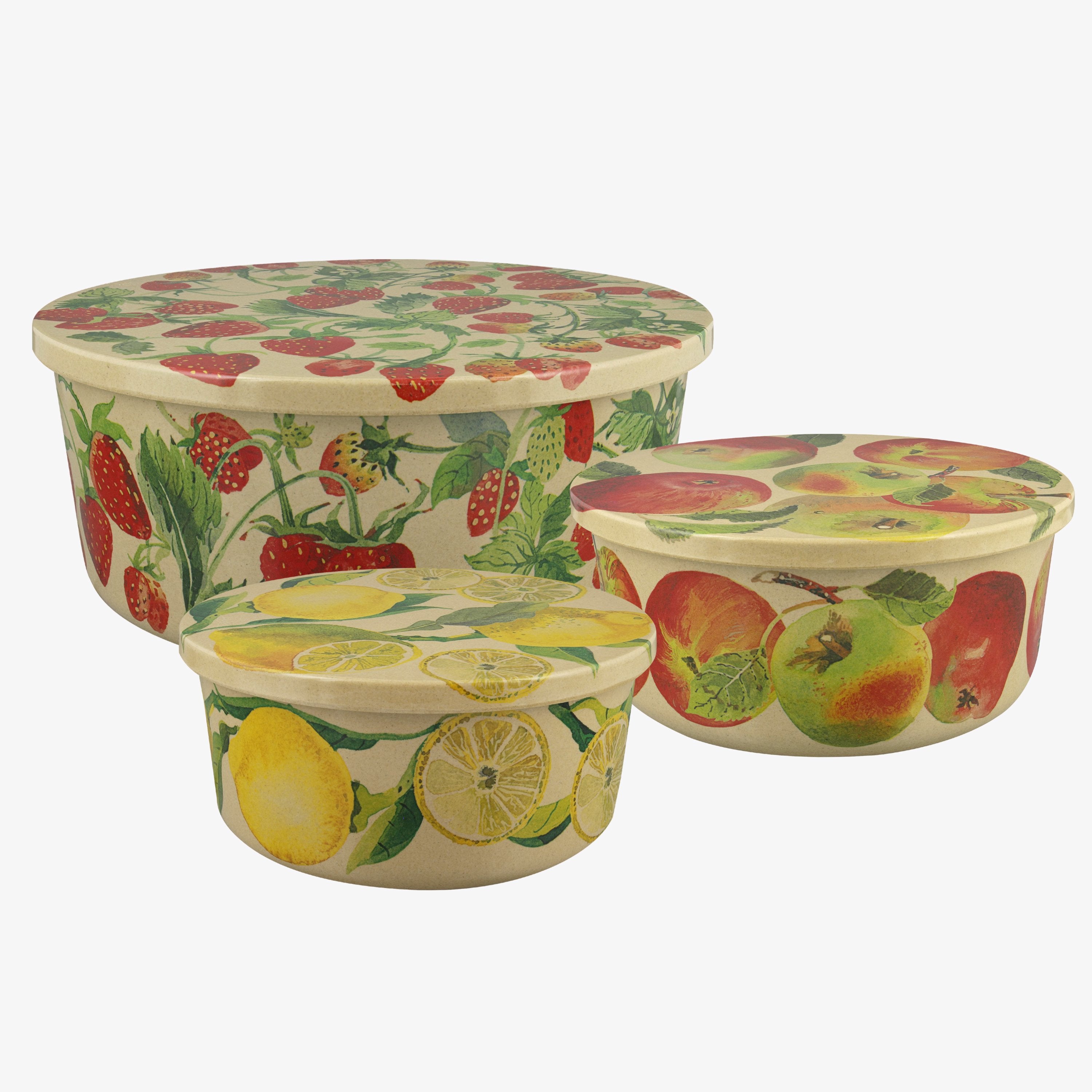 Fruit Garden Set Of 3 Round Rice Husk Storage Tubs