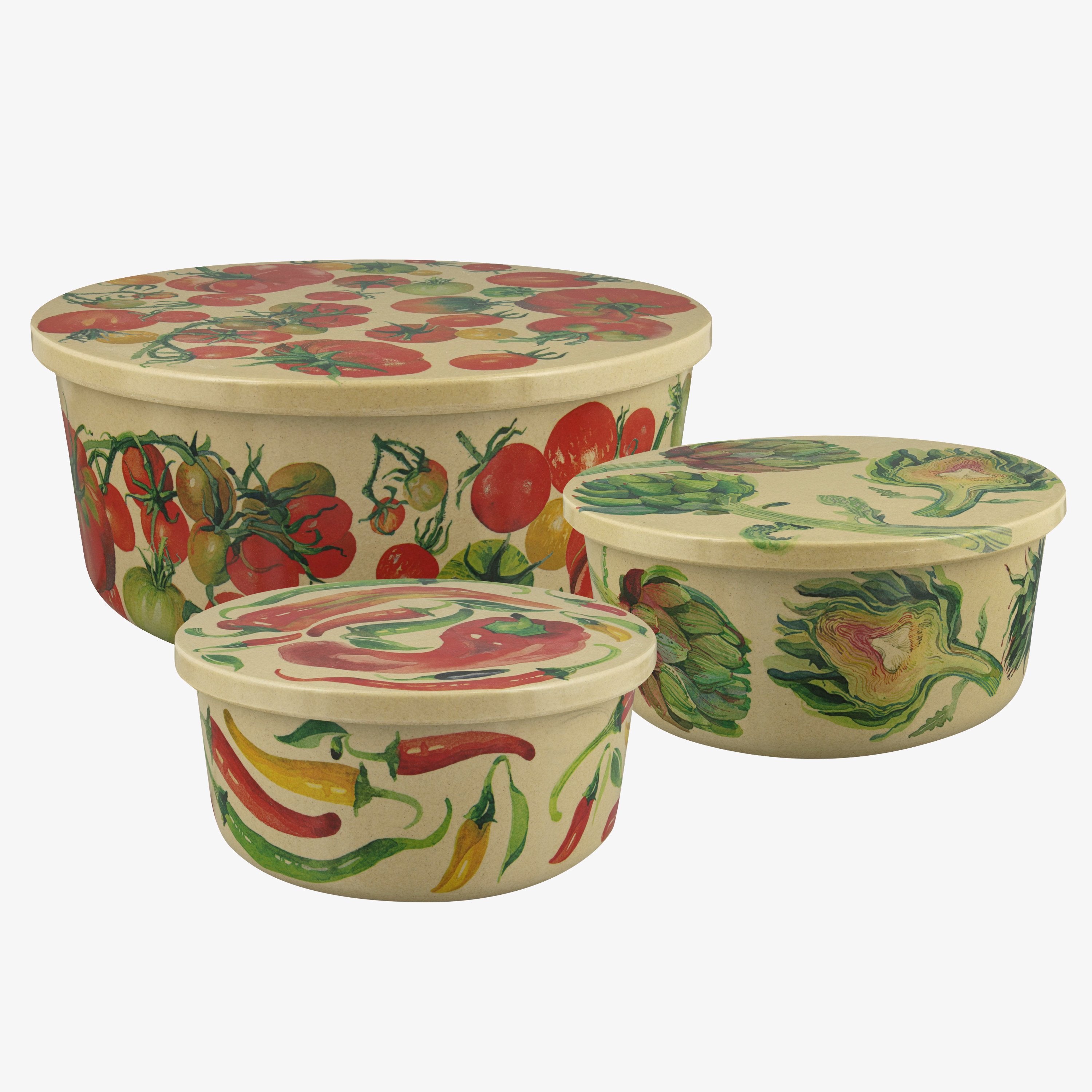 Vegetable Garden Set Of 3 Round Rice Husk Storage Tubs