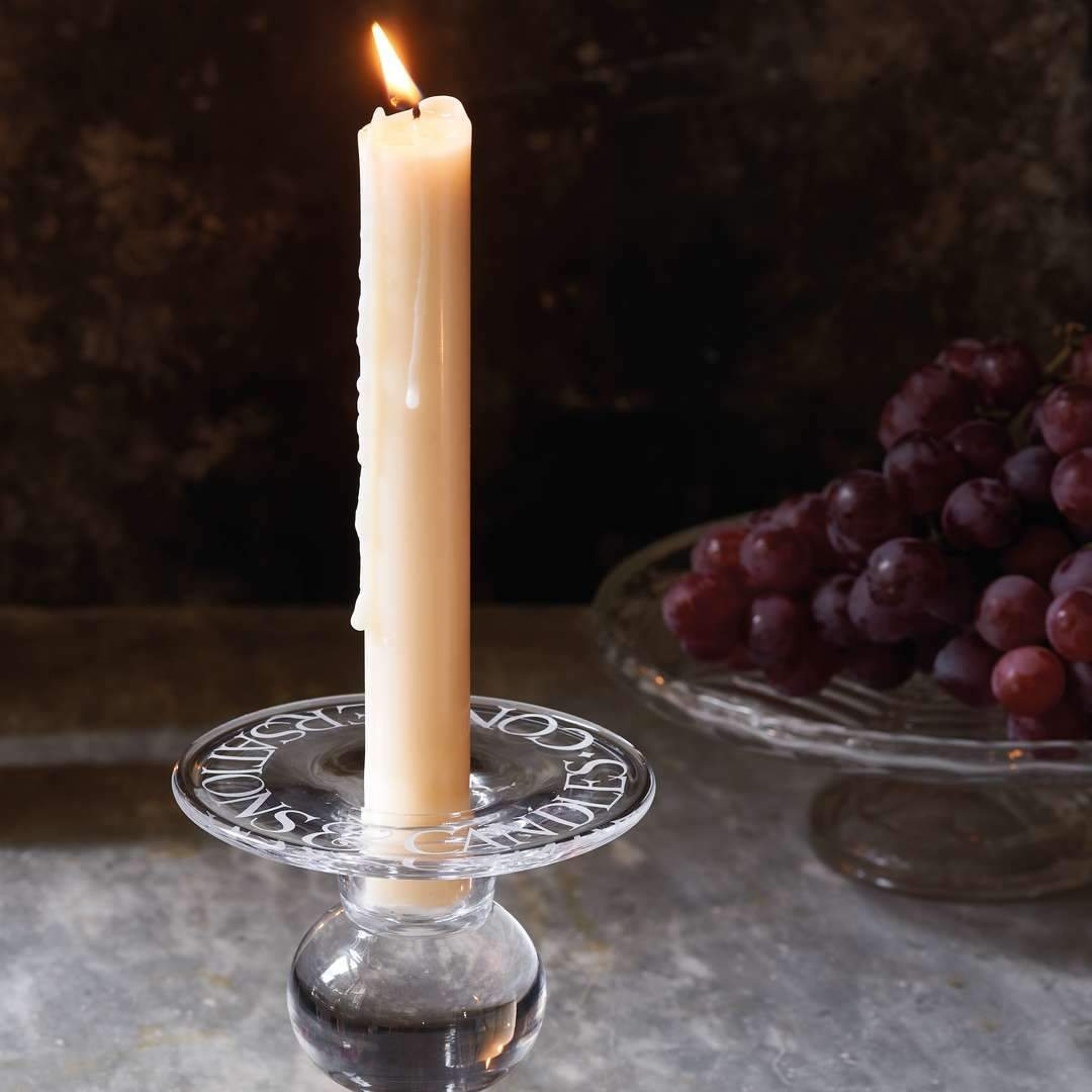 Black Toast Small Glass Candlestick